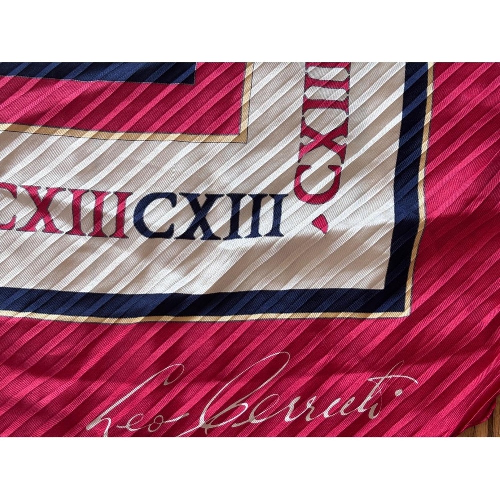 Vintage Leo Cerruti CXIII Scarf Square Silk Pleated Geometric Print 1970s